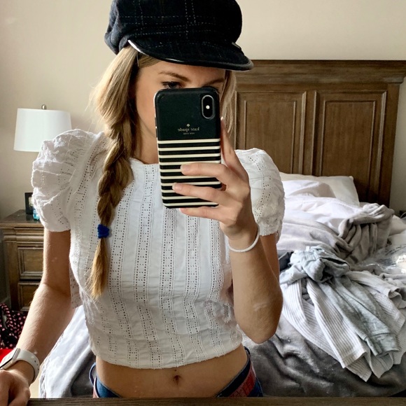 Free people back tie crop top with key hole - Picture 4 of 8